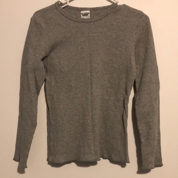AU COTON Women’s Long Sleeve Waffle Knit VINTAGE - Picture 1 of 3